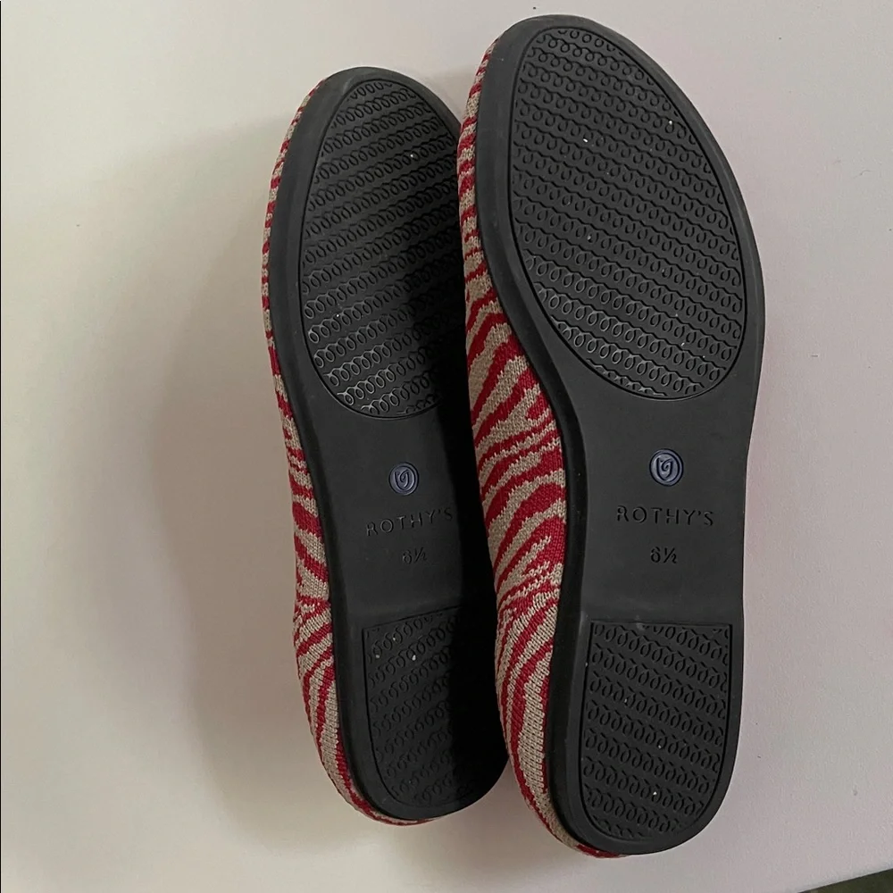 Rothy ’s Red Zebra Print Flats sz women’s 6.5 - Picture 6 of 6